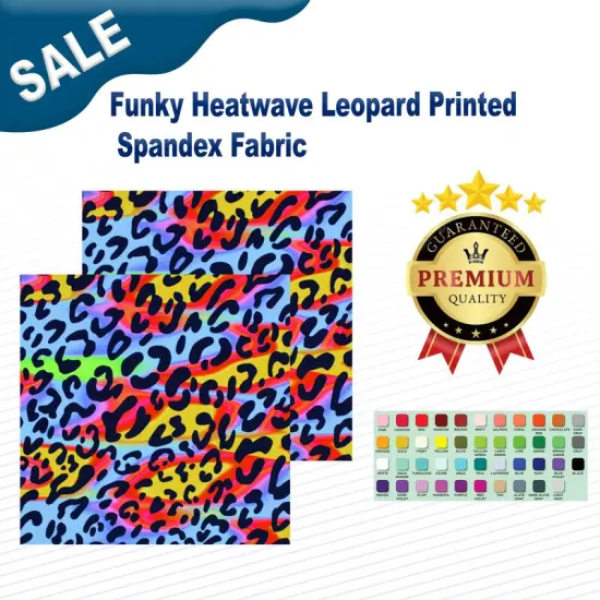 Funky Heatwave Leopard Printed Spandex Fabric Multicolor {2}
