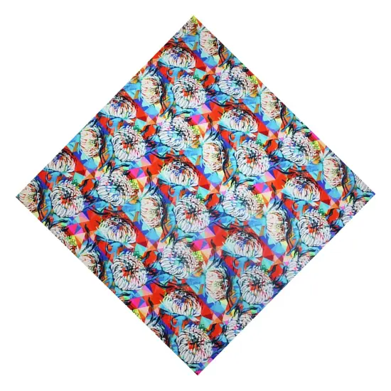 1 Yard Abstract Wild Flower Printed Spandex Fabric {4}