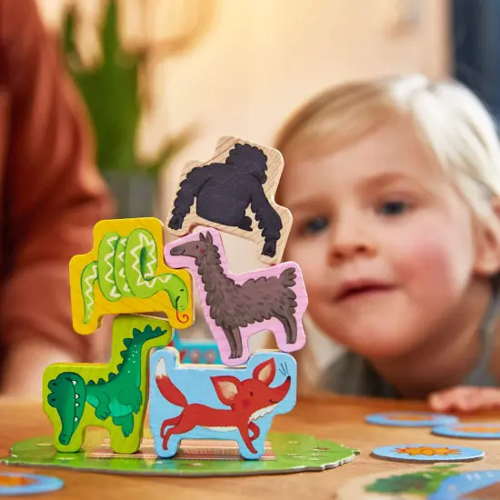HABA My Very First Games - Animal Upon Animal Junior: Toddler Stacking Game for Preschool Learning Activities & Fun Family Games for Ages 2+ Multicolor {4}