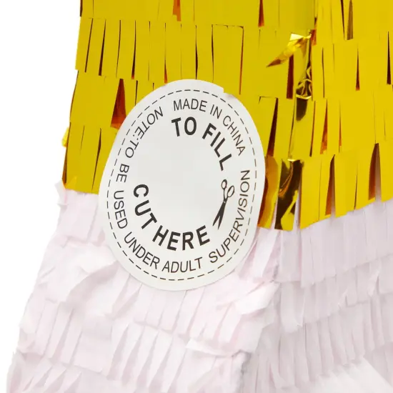 16.5 In Champagne Pinata for Bridal Shower, Bachelorette Party Game, 21st Birthday Party Supplies (16.5 x 7 x 3 In) Multicolor {3}