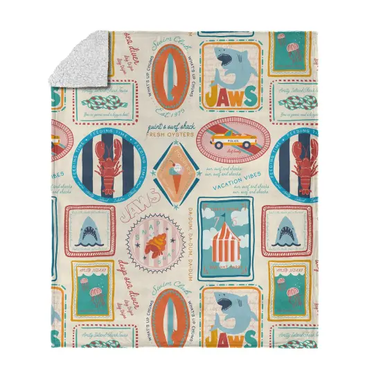 Universal Jaws Silk Touch Sherpa Throw Blanket Amity Island {11}