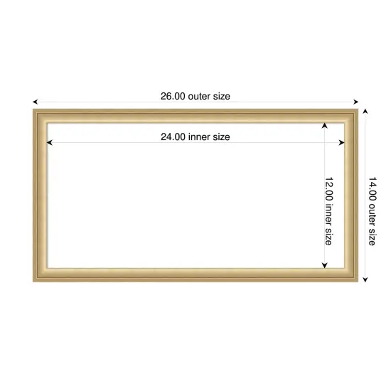 Florence Framed Dry Erase Magnetic Board Gold {4}