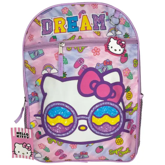 Hello Kitty 16" 4pc Backpack Set with Lunch Kit, Key Chain & Carabiner {3}