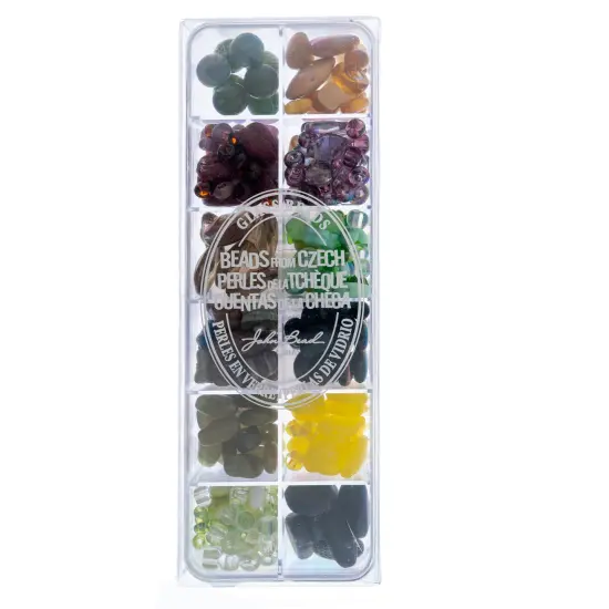 John Bead Mixed Czech Glass Beads Box, 200g Mystical Forest {1}