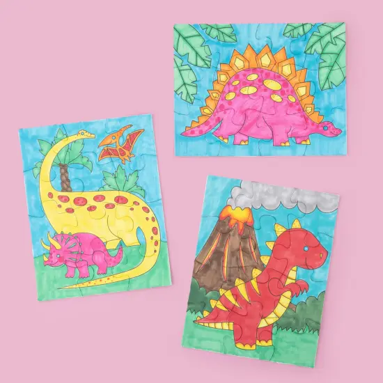 Colorbok Make It Colorful! Color Your Own Puzzles 3/Pkg-Dinosaurs {7}