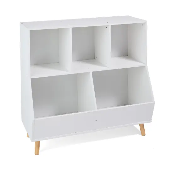 Badger Basket 5-Bin Storage Cubby with Feet White {1}