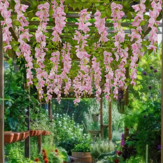 Fake Silk Hanging Flower Vines Greenery for Wedding Arch Party Baby Shower Outdoor {5}