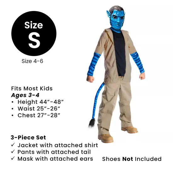 Rubies Avatar Deluxe Jake Sully Boy's Halloween Costume Small Size 4-6 Beige {5}