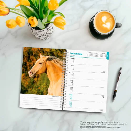 Horse Lovers | 2026 6x7.75 Inch Spiral-Bound Wire-O Weekly Engagement Planner Calendar | New Full-Color Image Every Week {5}