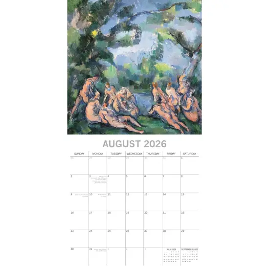 The Gifted Stationary 2026 Square Wall Calendar, Cezanne, 16-Month Arts & Antiques Theme Hanging Calendar with 180 Reminder Stickers, Month Planner for Home, or Creative Spaces, 12x12 In Multicolor {3}