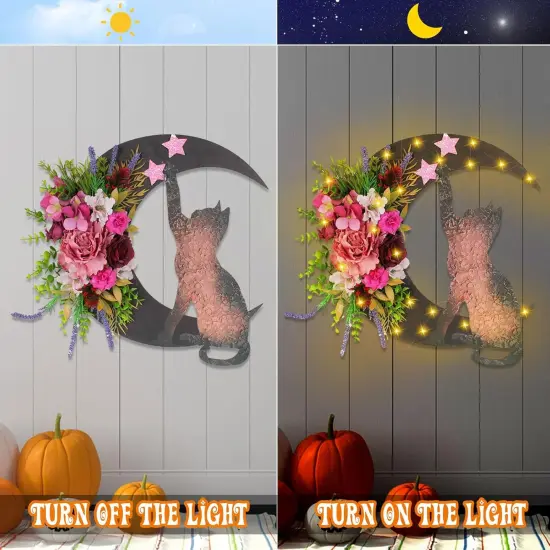 Halloween Moon Cat Wreath {3}