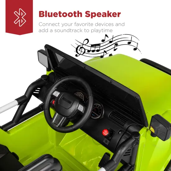 Best Choice Products 12V Kids Ride On Truck Car w/ Remote Control, Spring Suspension, Bluetooth, LED Lights Green {6}