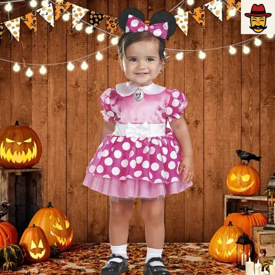Infant Minnie Mouse Costume with Tulle Petticoat and Headband {4}