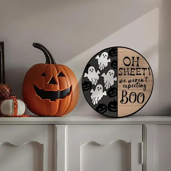 Halloween Spooky Ghost Door Sign {2}