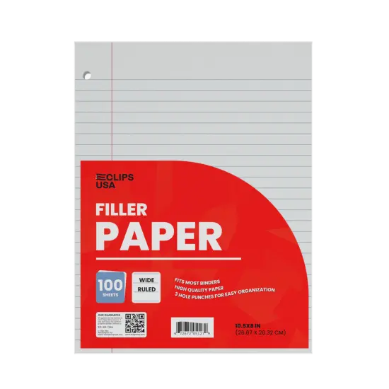 Filler Paper Wide-Ruled White 100 Sheets &ndash; 48 Packs {1}