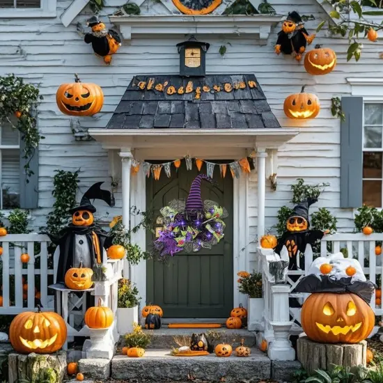 Spooky Halloween Wreath with Lights {3}