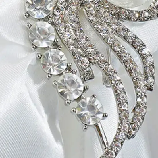 Swirl Pearl Rhinestone Chair Sash Buckle Silver Metal 2 Inch Width {5}