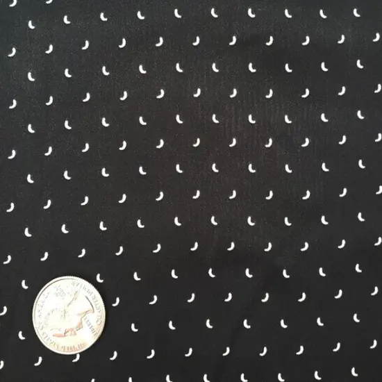 1 Yard Poly Dull Satin Fabric Black & Ivory, 57/58" Wide Medium Weight Apparel & Decor Fabric {3}