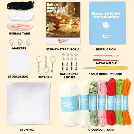 3 PCS Animal Mushroom Starter Crochet Kits {3}
