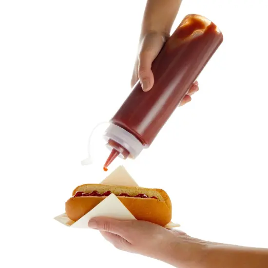 6 Pack 24 oz Plastic Condiment Squeeze Bottles with Caps, Empty Squirt Bottles for Ketchup, Mustard, Sauces Clear {6}