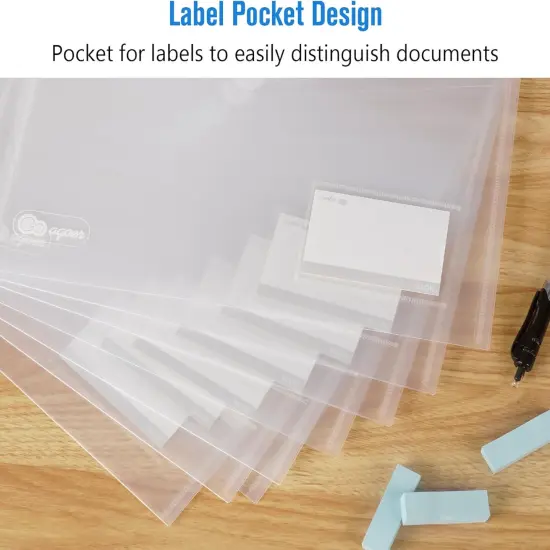 25 Pack Transparent Plastic Envelopes File Folders, A4 Letter Size {4}