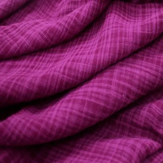 1 Yard Cotton Rayon Slub Fabric Purple Color Textured Weave 55/56" Width Apparel Fabric {1}