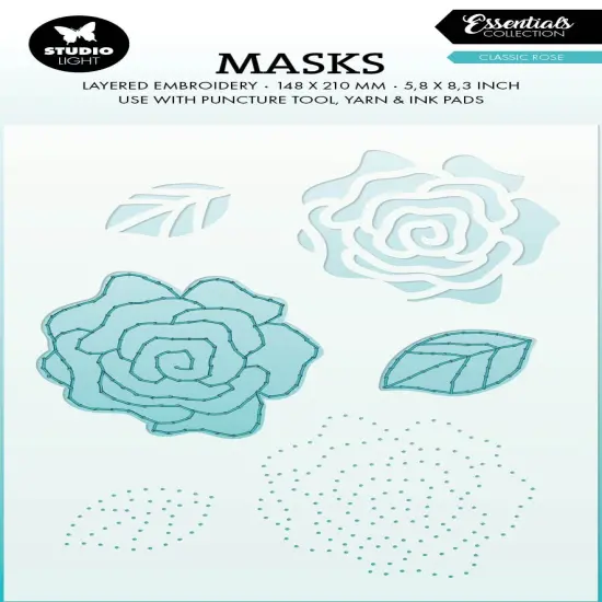 Studio Light Essentials 5.82"X8.25" Stencil-Nr. 345 Classic Rose {1}