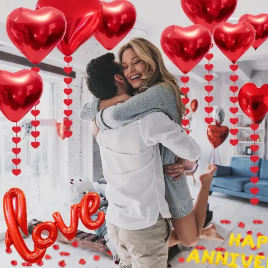 Happy Anniversary Decorations - Balloons Arch Kit, Banner {5}