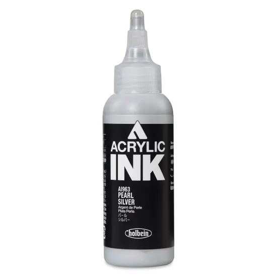 Holbein Acrylic Ink - Pearl Silver, 100 ml {1}