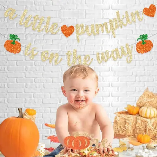 Pre-Strung Pumpkin Fall Baby Shower Banner Decorations {5}