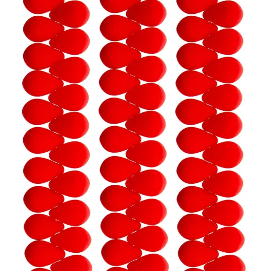 John Bead 114pcs 6x9mm Czech Glass White Alabaster Velvet Drop Bead Strands Cherry {2}