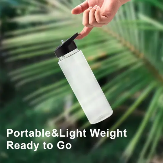 6 Pack 24 oz Clear Water Bottles with Straw {5}