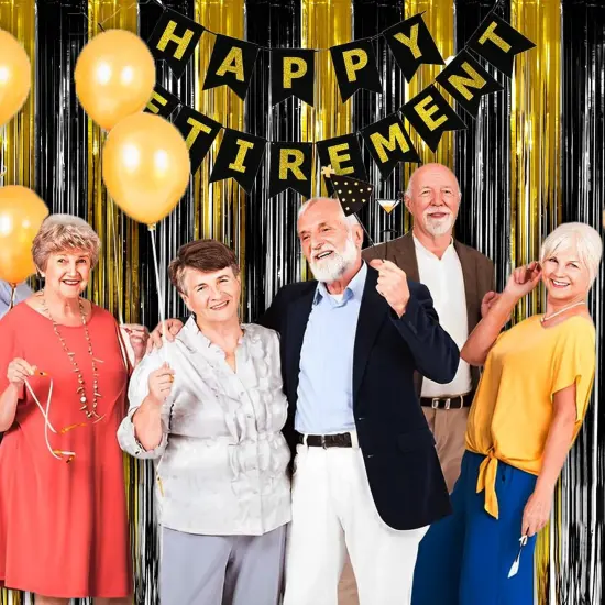 2 Packs Black and Gold Party Streamers Decoration {3}