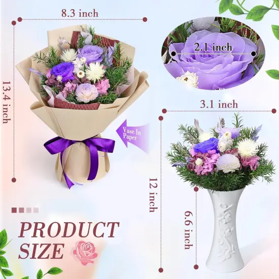 Preserved Flowers Bouquet (Purple) {3}