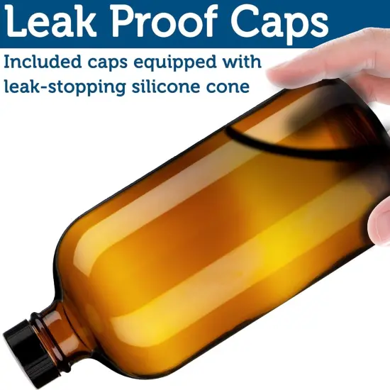 2 Pack Empty Amber Glass Spray Bottles - Large 16oz {5}