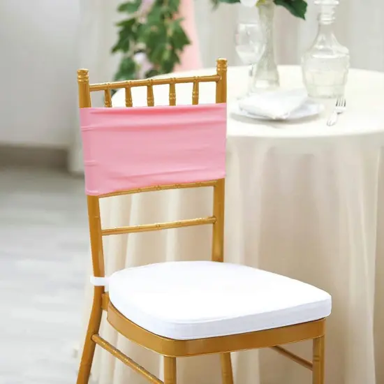 10 Pieces Stretchy Soft Pink Spandex Chair Bands 7 x 13 Inches {3}