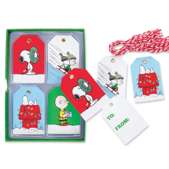 Collections Etc 24-Piece Peanuts Gift Tag Set with 4 Different Designs {2}
