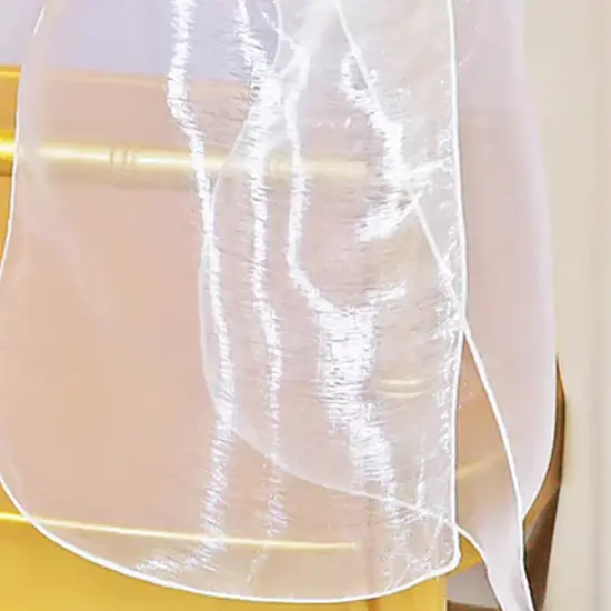 10 Pieces White Organza Chair Sashes for Elegant Wedding Decorations 8x108 inches {4}