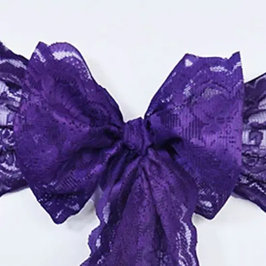 10 Pieces Regency Purple Caspari Lace Chair Sashes for Wedding and Party Chair Decor 9x108 Inches {3}