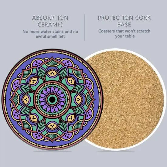 Mandala Style Ceramic Drink Coaster {2}