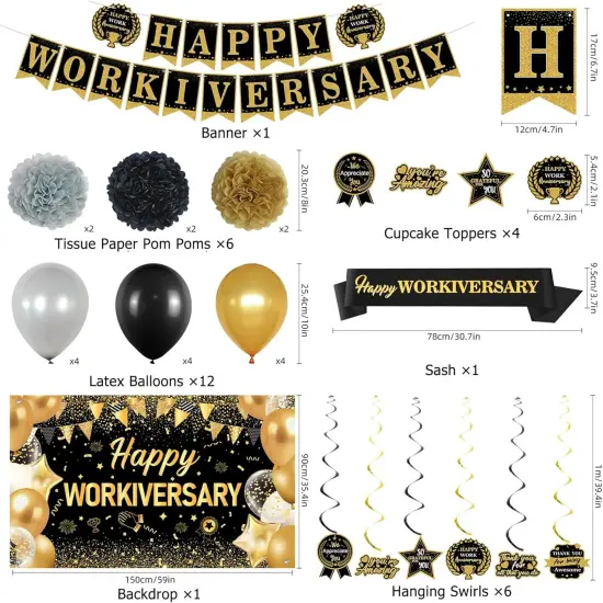 31PC- Happy Workiversary Party Decorations for Men Women {2}