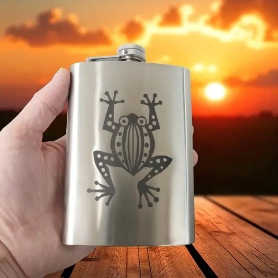 8oz Frog Stainless Steel Flask {2}