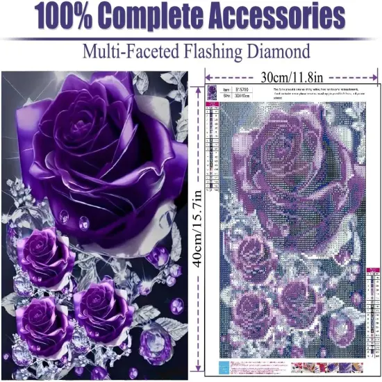 Purple Rose Diamond Painting Kits for Adults {2}