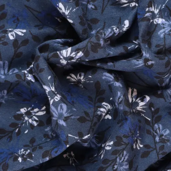 Mook Fabrics Aster Flannel Fabric [108 in. Wide] - By The Yard True Navy {2}