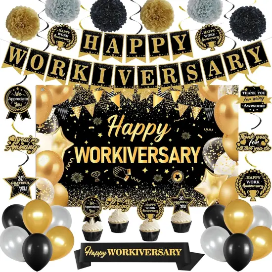 31PC- Happy Workiversary Party Decorations for Men Women {1}