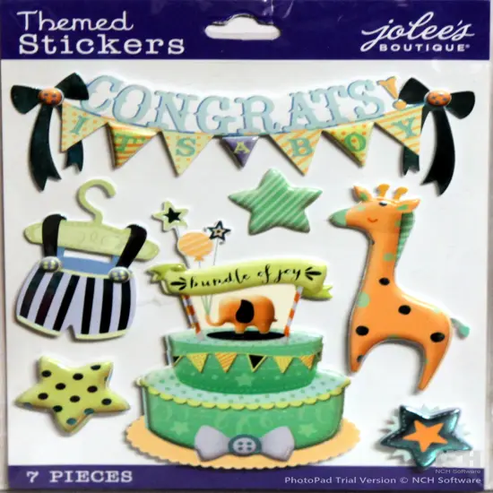 Jolee's Boutique Congratulations Baby Boy Dimensional Stickers {1}