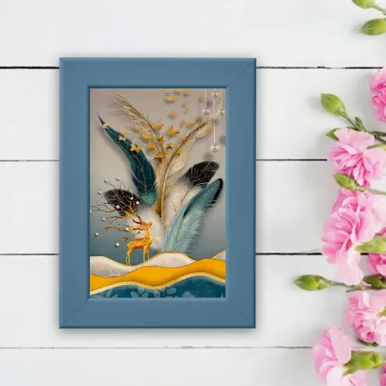 4x6 Picture Frame Dark Gray-Blue &ndash; Lightweight Plastic Frame with Safe Front Protection, Horizontal/Vertical Display, Wall or Tabletop Use &ndash; Kid-Safe, Compatible with ALFTA Adhesive Hook {4}