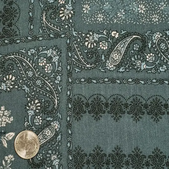 1 Yard 100% Rayon Crinkle Fabric Agave Green Lightweight 50/52" Wide Woven Crepon {1}