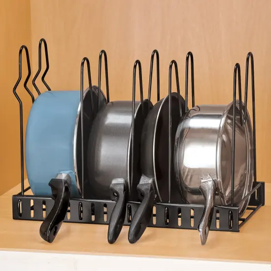 Collections Etc Adjustable Pots and Pans Metal Cabinet Organizer {1}