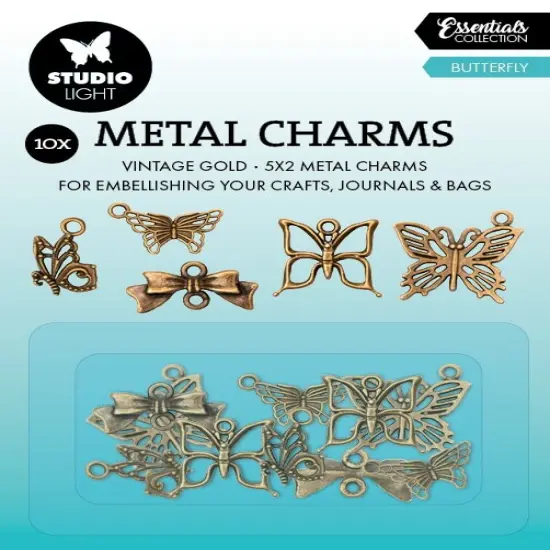 Studio Light Consumables Metal Charms 10/Pkg-Nr. 02 Butterfly {1}